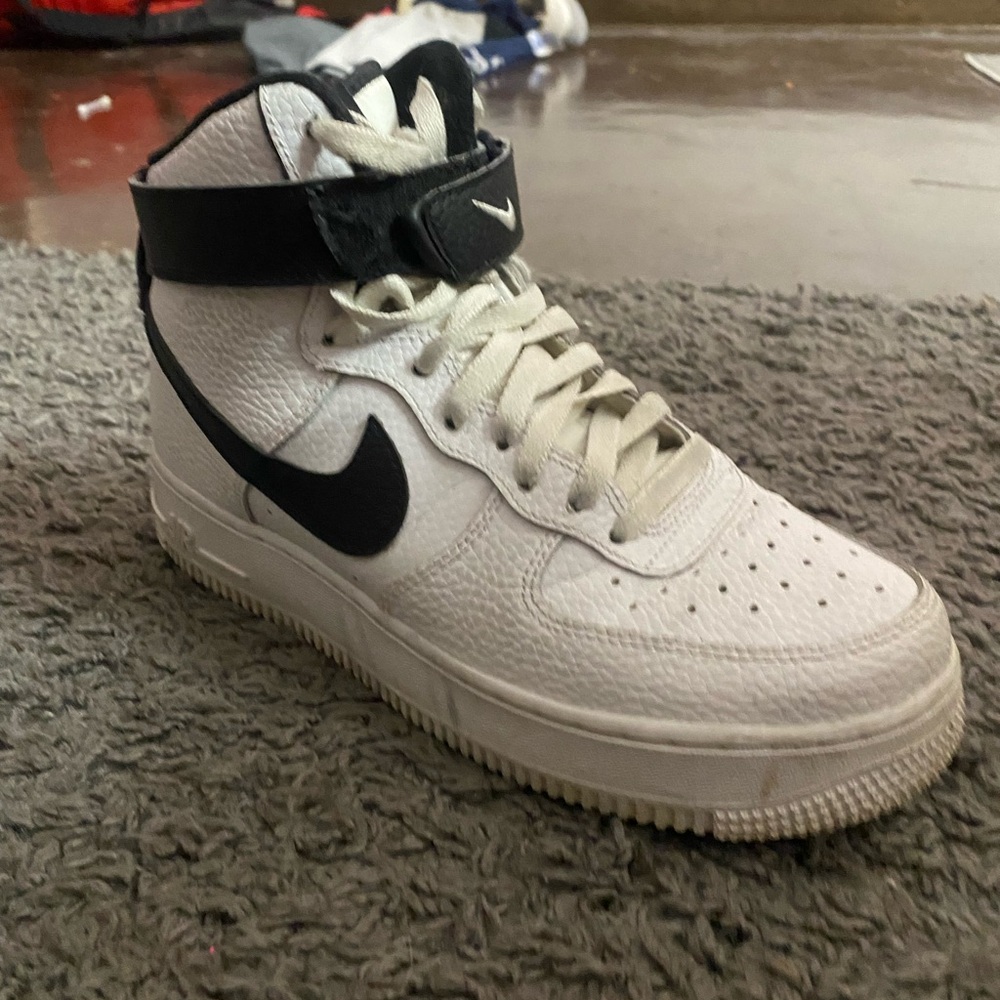 Nike White and Black High-Top Sneakers